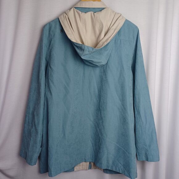 Woman's St. Johns Bay Woman's Large suede feel  Coat With Detachable Hood - Picture 4 of 9